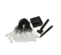 Solārā dārza gaismas virtene Lāstekas 6.5m, 30 LED, auksti balta - solar icicle lights, garden solar string lights