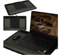 Portatīvais klēpjdatora galds ar spilvenu, uz gultas vai ceļiem, melns - desk and office organizers, desk organizer