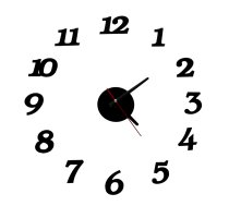 Liels DIY sienas pulkstenis ar uzlīmēm, regulējams izmērs, melns - wall and table clocks, wall clock, table clock
