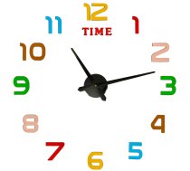 Līmējams sienas pulkstenis DIY, 80-90 cm, krāsains - wall clock, adhesive clock, DIY clock
