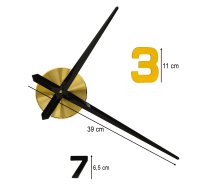 Uzlīmējams sienas pulkstenis DIY 100-120 cm, melns/zelta - wall clock, adhesive clock, DIY clock