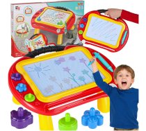 Magnētiskā tāfele un zīmēšanas galdiņš 2-in-1 ar zīmogiem - magnetic board, drawing table, kids drawing board