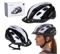 Ikonka Rallex velo ķivere, regulējama, melna/balta, M (54-58 cm) - bicycle helmet, bike helmet, adjustable helmet
