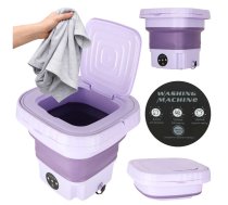 Saliekama mini ceļojumu veļas mašīna 8L, violeta - mini washing machine, travel washing machine