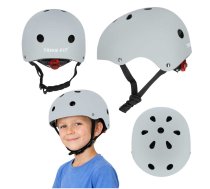 Bērnu velo ķivere Trike Fix ar LED, M (55-58 cm), tumši pelēka - kids cycling helmet, helmet for children