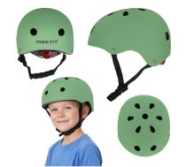 Bērnu velo ķivere Trike Fix ar LED, M (55-58 cm), tumši zaļa - kids bike helmet, helmet with LED, Trike Fix helmet