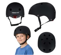 Bērnu velo ķivere Trike Fix ar LED, regulējama, M (55-58 cm), melna - kids bike helmet, helmet for children