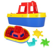 Krāsainais Smilšu Spēļu Rotaļlietu Komplekts, Kuģis un 3 x Veidnes Formas | Kids Colorful Sand Play Toy Set, Ship and Molds