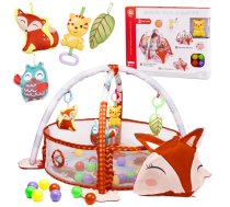 Mācību paklājiņš - rotaļu manēža - Lapsa ar bumbiņām un piekaramajām rotaļlietām l Educational play mat - playpen - Fox, with balls and hanging toys