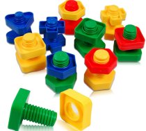 Izglītojošā Bērnu Rotaļlieta Konstruktors Plastmasas Skrūves Uzgriežņi Komplekts 30 gb. | Kids Constructor Building Blocks Screws Nuts Set