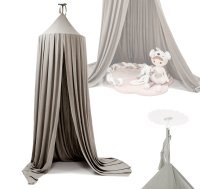 Baldahīns Nojume Bērnu Gultiņai / Spēļu Māja Telts, Pelēka | Kid's Bed Canopy Curtain Play Tent House