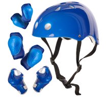 Bērnu Ķivere Galvas Ceļu Elkoņu Sargi Komplekts, Zils | Kids Head Safety Protection Helmet Elbow Hands Knee Pads, Blue