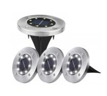 Dārza Nakts Zemē Iebūvējamas LED Lampas Apgaismojums ar Saules Bateriju 12 gb. | Outdoor Night Garden Floor In-Ground LED Lamps with Solar Battery