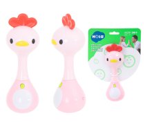 Mazuļu LED Grabulis Zobgrauzis Rotaļlieta ar Skaņām, Cālis | Baby Rattle Toy Teether