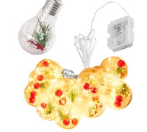 Ikonka LED gaismas virtene ar dekoratīvām bumbām, 3m, 50 LED, silta gaisma - LED string lights