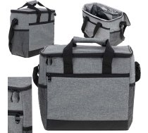 Ceļojumu termosoma silta vai auksta ēdiena uzglabāšanai un pārnēsāšanai pludmalē/piknikā, 16l, pelēks l Travel thermal bag for storing and carrying warm or cold food