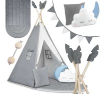 Nukido Nk-406 bērnu telts Tipi, pelēka - kids tent, teepee tent, nukido teepee