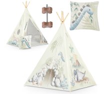 Nukido 740701 Bērnu telts vigvams ar dinozauriem - kids tent, teepee for kids, play tent