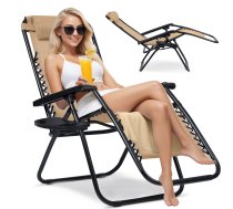 Sofotel ChillWell saliekamais dārza atpūtas krēsls, Bēšs | Folding Garden Lounger