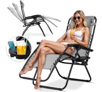 Sofotel Chillwell saliekams dārza zvilnis ar spilvenu, pelēks - garden lounger, folding lounger, gravity lounger