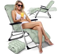 Sofotel Chillwell saliekams dārza zvilnis ar spilvenu, gaiši zaļš - garden lounger, folding sun lounger