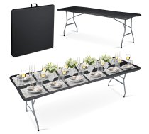 Plonos 440101 saliekams dārza un banketu galds 244 cm, melns - folding table, garden table, catering table