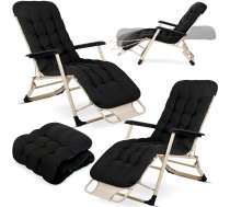 Saliekams dārza zvilnis ar spilvenu Sofotel Chillwell, 2 gab., melns - garden lounger, folding lounger, lounger set