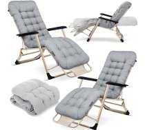Sofotel Chillwell saliekams dārza zvilnis ar spilvenu, 2 gab., gaiši pelēks - garden lounger, folding lounger