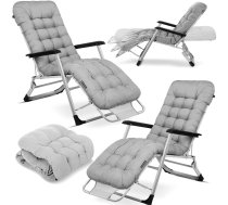Sofotel Chillwell saliekams dārza zvilnis ar spilvenu, pelēks, 2 gab. - garden sun lounger, folding lounger