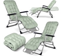 Sofotel Chillwell saliekams dārza zvilnis ar spilvenu, 2 gab., gaiši zaļš - garden sun lounger, folding lounger