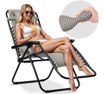 Sofotel Chillwell Soft saliekams dārza zvilnis ar spilvenu, pelēks - garden sun lounger, folding lounger