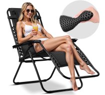 Sofotel 286500 Chillwell Soft saliekams dārza zvilnis ar spilvenu, melns - garden sun lounger, folding lounger