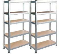 Humberg HR-810 metāla plauktu komplekts 2 gab., 150x75x30 cm - metal shelving unit, warehouse rack, garage shelving