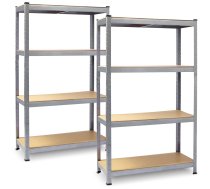 Plonos PL-700 metāla noliktavas plauktu komplekts, 2 gab., 150 x 75 x 30 cm - metal shelving unit, storage rack
