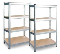 Plonos PL-702 metāla noliktavas plauktu komplekts, 2 gab., 180x90x40 cm, sudraba - metal shelving, storage shelves