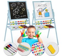 Ricokids magnētiskā un krīta tāfele bērniem, zila - kids board, magnetic board, chalk board