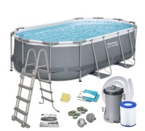 Karkasa baseins Bestway Power Steel 427x250x100 cm, 11in1 komplekts 56620 - frame pools, frame pool, above ground pool