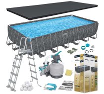 Bestway 561KG Power Steel karkasa baseins 732x366x132 cm - frame pool, Bestway pool, large garden pool