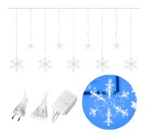 Ziemassvētku gaismas aizkars Sniegpārslas un Zvaigznes 138 LED, zils