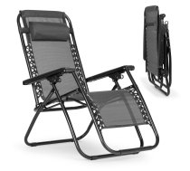 MultiGarden Zero Gravity dārza un pludmales zvilnis, pelēks - garden lounger, beach chair, folding lounger