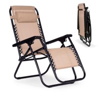 MultiGarden Zero Gravity dārza un pludmales zvilnis, bēšs - garden lounger, beach chair, folding lounger