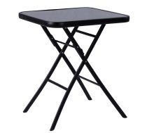 Saliekamais dārza galds MultiGarden ar stikla virsmu 60x60 cm, melns