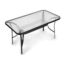 Multigarden SC-094 dārza galds ar stikla virsmu, 140x80 cm, melns - garden table, glass table, terrace table