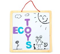 Ecotoys 3in1 magnētiskā un krīta tāfele ar burtiem - magnetic board, chalk board, educational toys