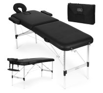Saliekams alumīnija masāžas galds ModernHome, 2 sekciju, ar somu, melns - massage tables, massage beds