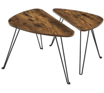 Leobert divdaļīgs kafijas galdiņš, Loft stils, brūns/melns - coffee table, nesting tables, loft style table