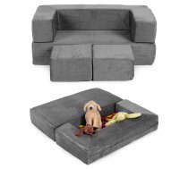 Ecotoys TMSRT-16-GY saliekams moduļu dīvāns bērniem, 4 daļas, pelēks - kids sofa, modular sofa for children