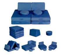 Bērnu moduļu dīvāns konstruktors ECOTOYS ar 8 spilveniem, zils - kids furniture, kids table, kids chairs