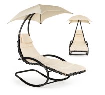 Multigarden PH158A dārza šūpuļkrēsls ar nojumi, smilškrāsas - garden rocking lounger, lounger with canopy