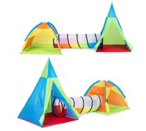 Bērnu spēļu telts komplekts 3-in-1 IPLAY vigvams, iglu un tunelis